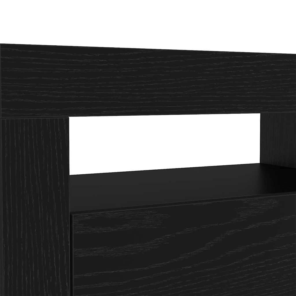 TV ormar 2 pcs Crni hrast 195 x 35 x 40 cm Konstruirano drvo