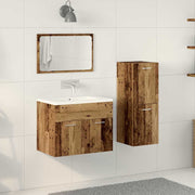 Set namještaja za kupaonicu 3 kom. Staro drvo 60 x 38,5 x 46 cm