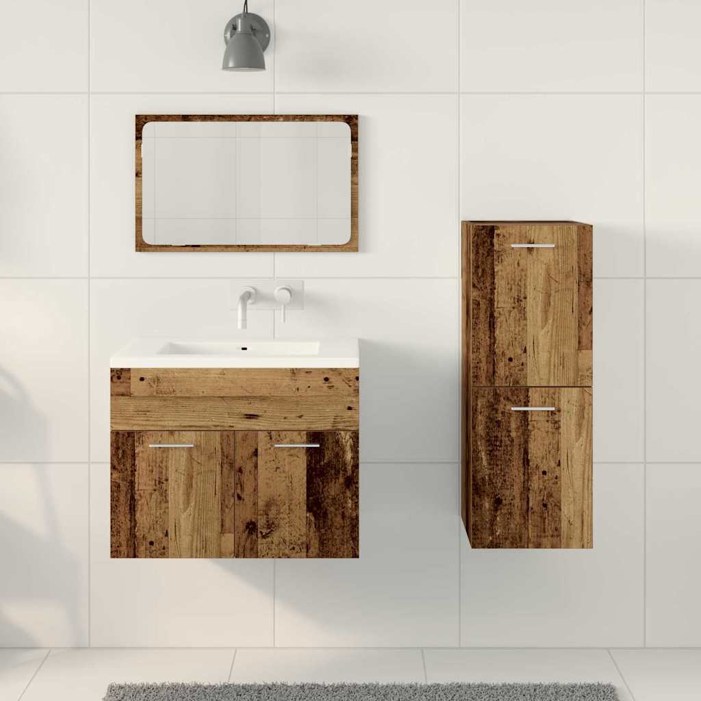 Set namještaja za kupaonicu 3 kom. Staro drvo 60 x 38,5 x 46 cm