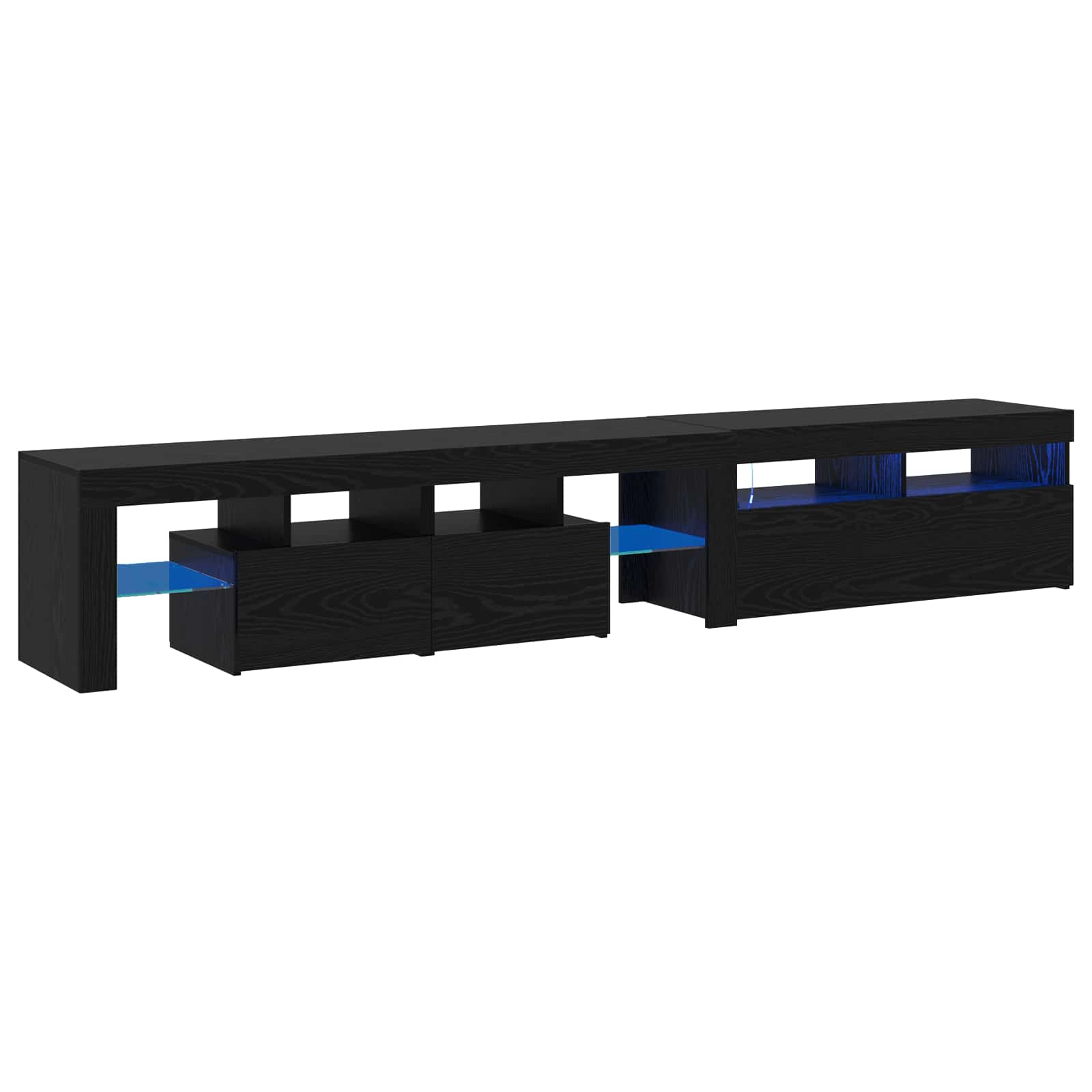 TV ormar 2 pcs Crni hrast 230 x 36,5 x 40 cm Konstruirano drvo