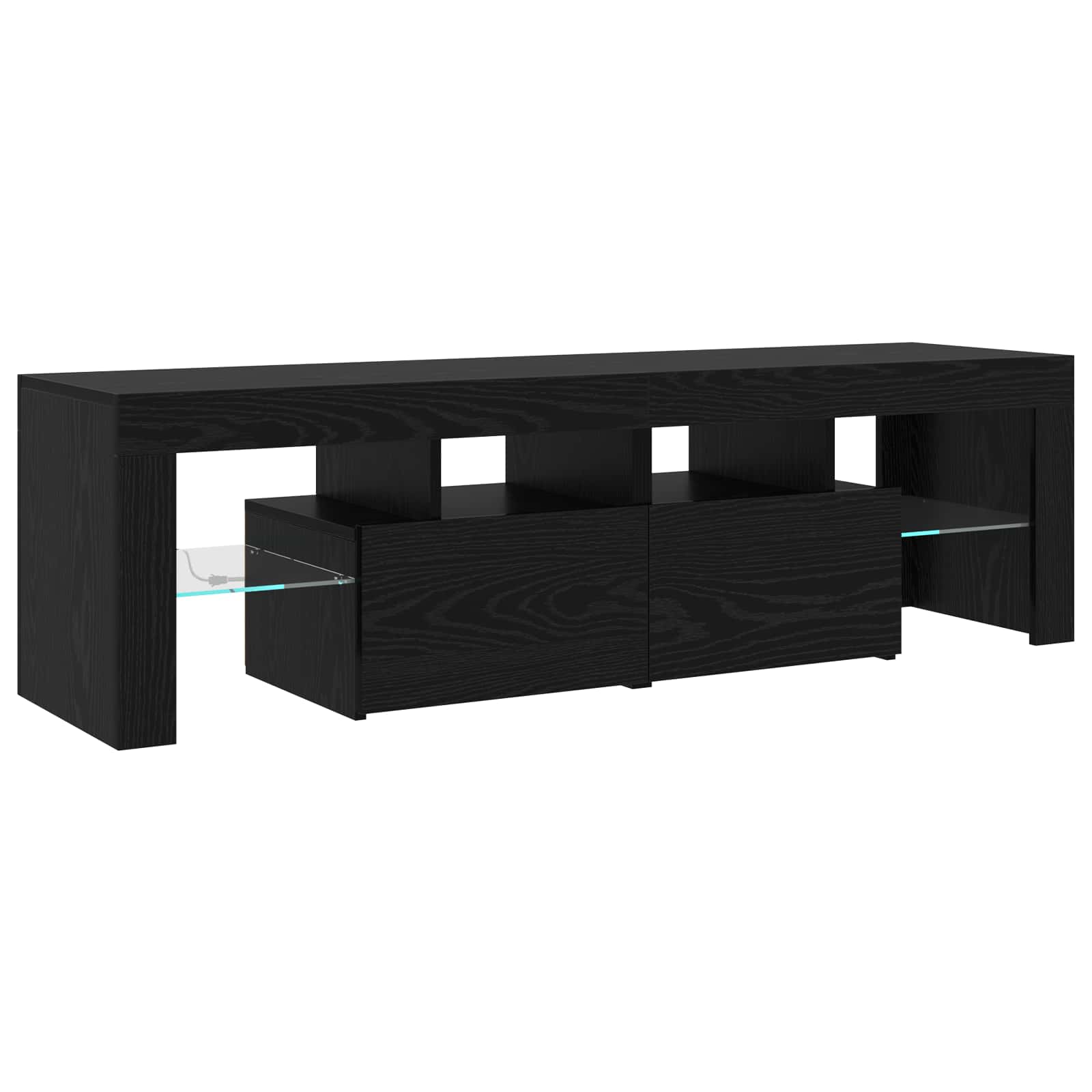 TV ormar 2 pcs Crni hrast 230 x 36,5 x 40 cm Konstruirano drvo