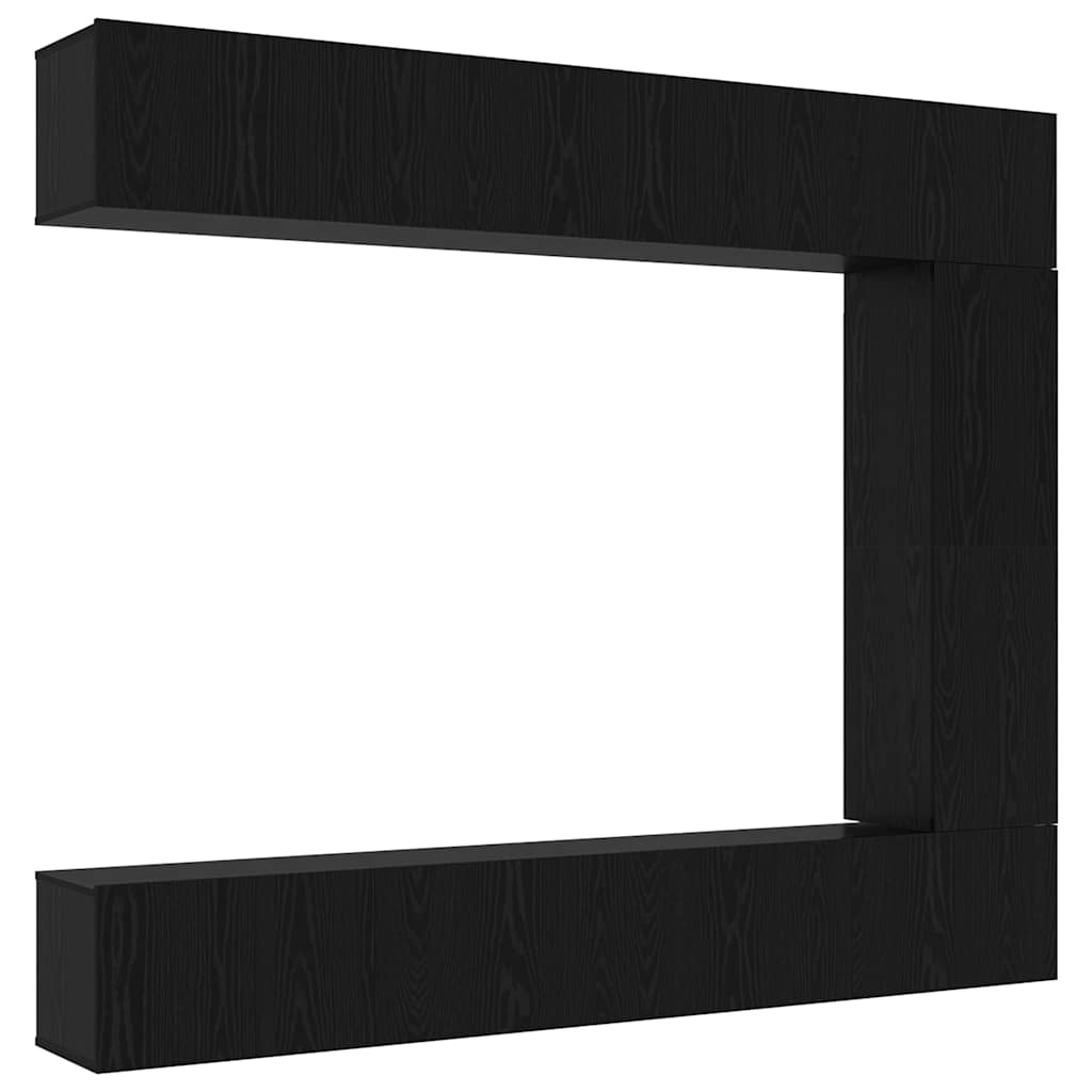 Set TV komoda Zidne 5 pcs Crni hrast Konstruirano drvo