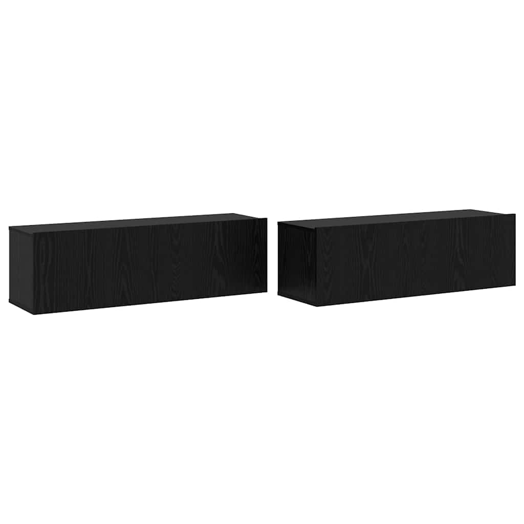Set TV komoda Zidne 5 pcs Crni hrast Konstruirano drvo