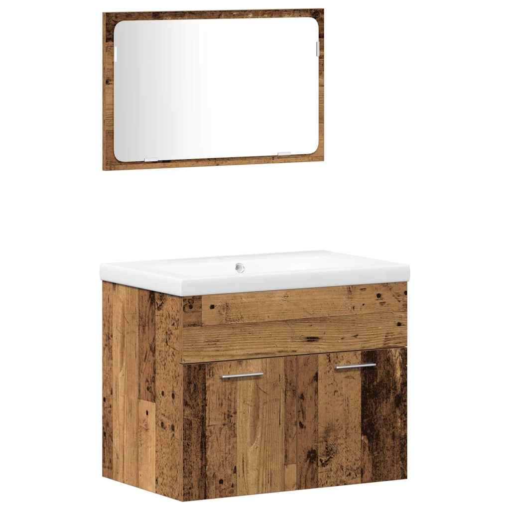 Set namještaja za kupaonicu 3 pcs Staro drvo Konstruirano drvo