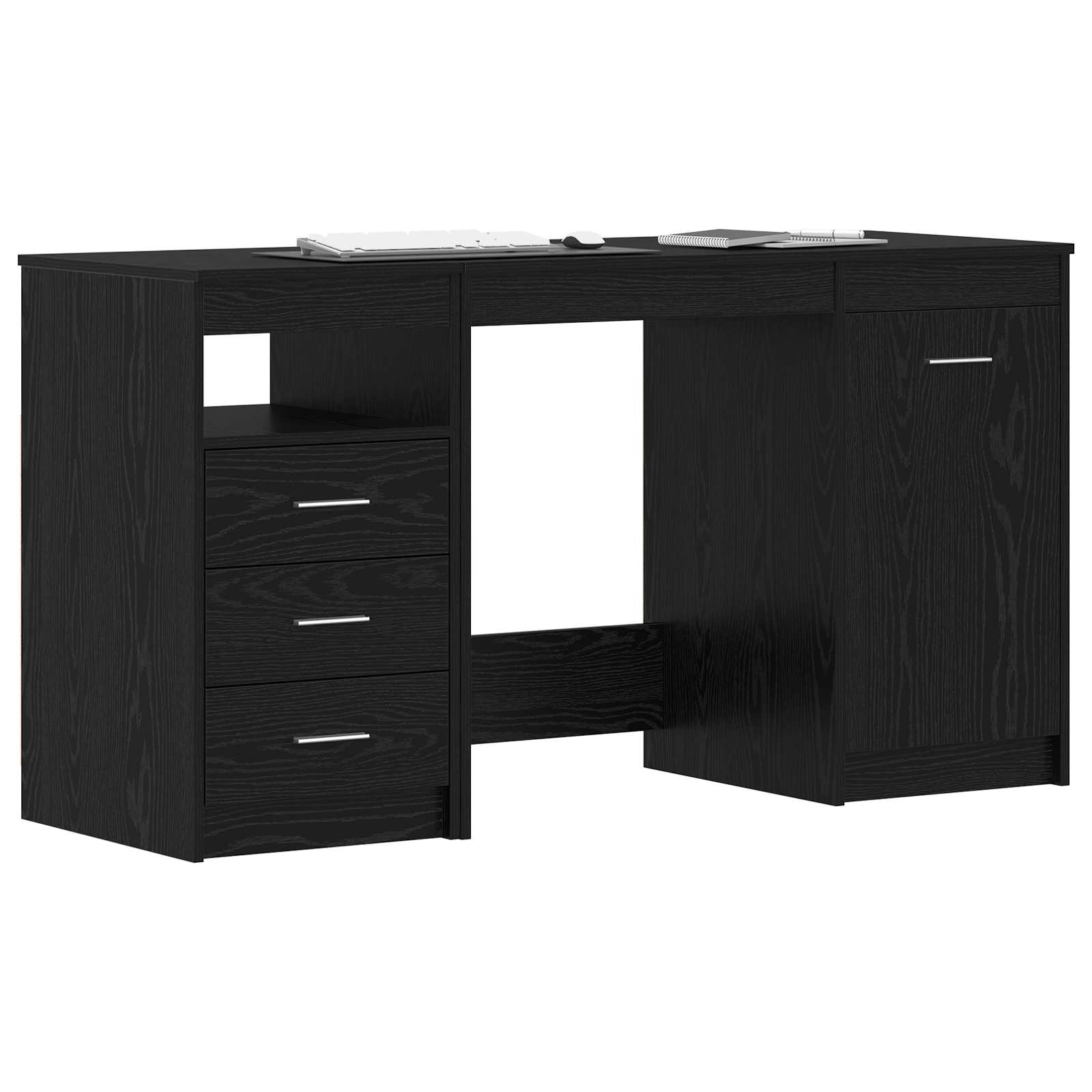 Stol 2 pcs Crni hrast 140 x 50 x 76 cm Konstruirano drvo