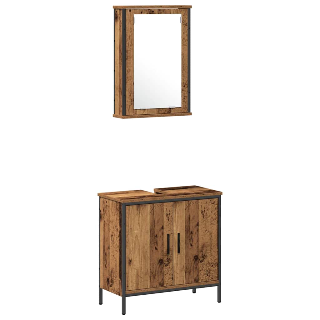 Set namještaja za kupaonicu 3 pcs Smeđa 33 x 33 x 120.5 cm