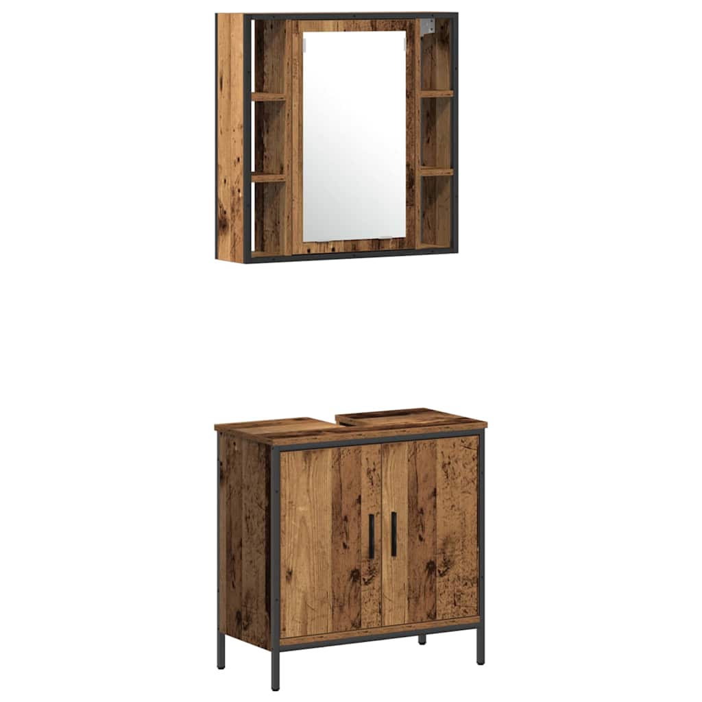 Set namještaja za kupaonicu Zidne 3 pcs Smeđa Konstruirano drvo