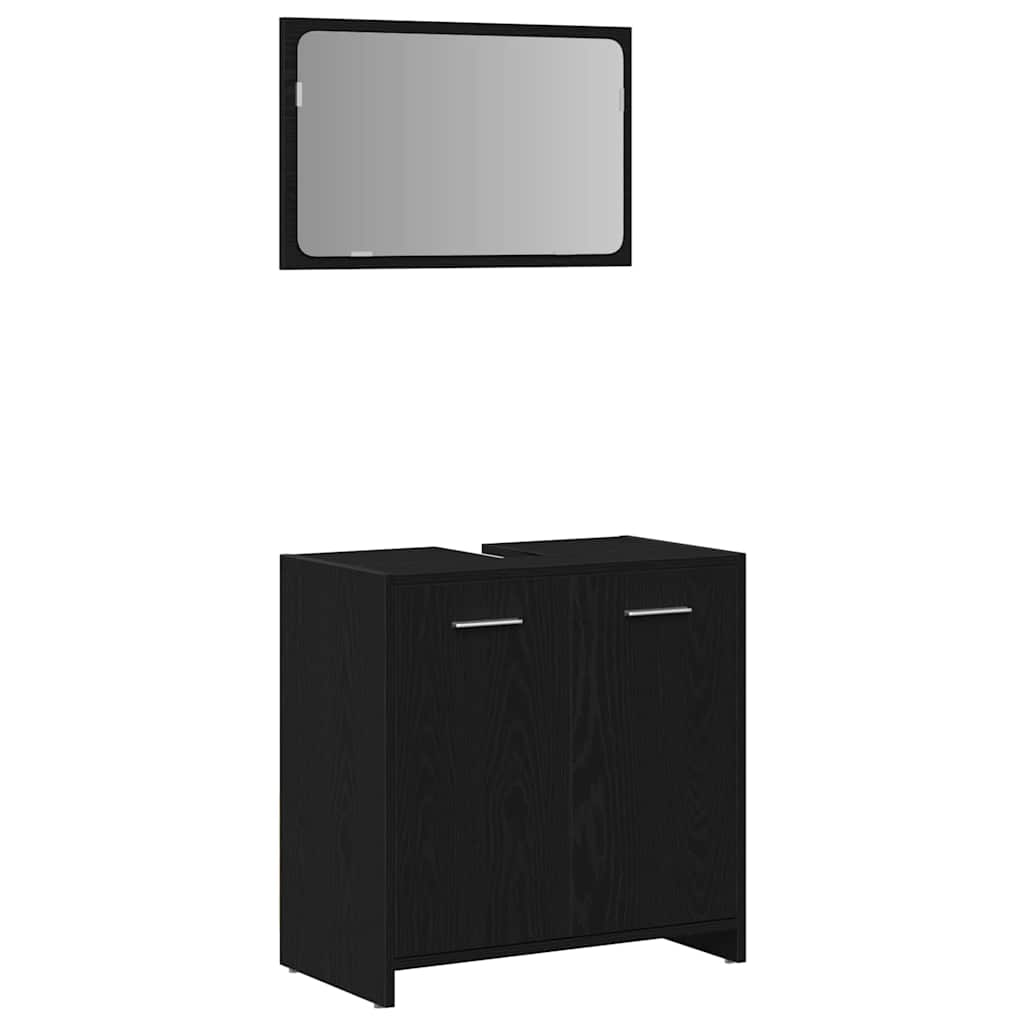 Set namještaja za kupaonicu 4 pcs Crni hrast Konstruirano drvo