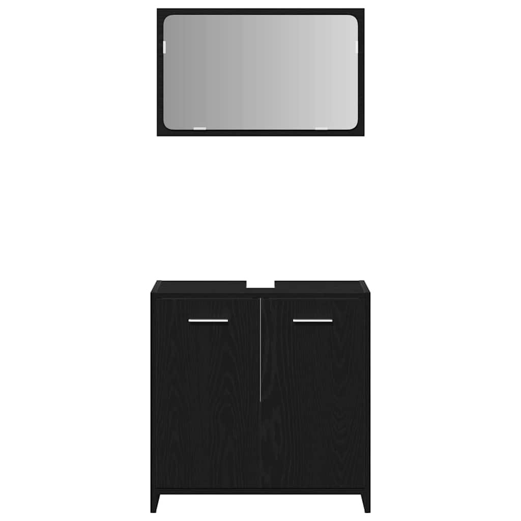 Set namještaja za kupaonicu 4 pcs Crni hrast Konstruirano drvo