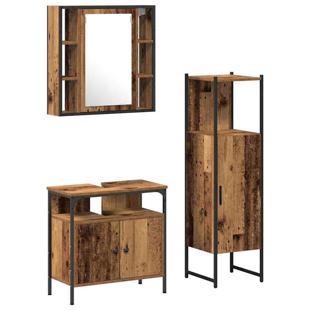 Set namještaja za kupaonicu Zidne 3 pcs Smeđa Konstruirano drvo
