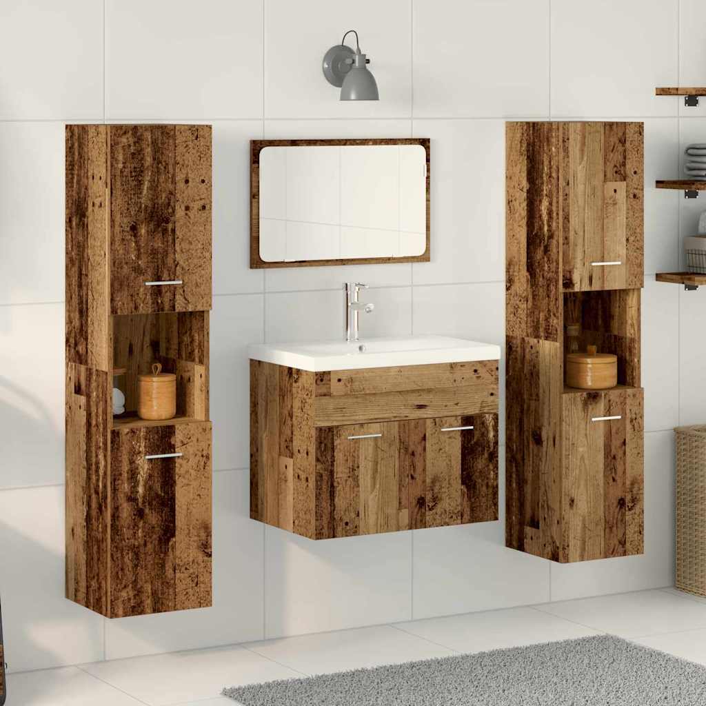 Set namještaja za kupaonicu 4 pcs Staro drvo Konstruirano drvo