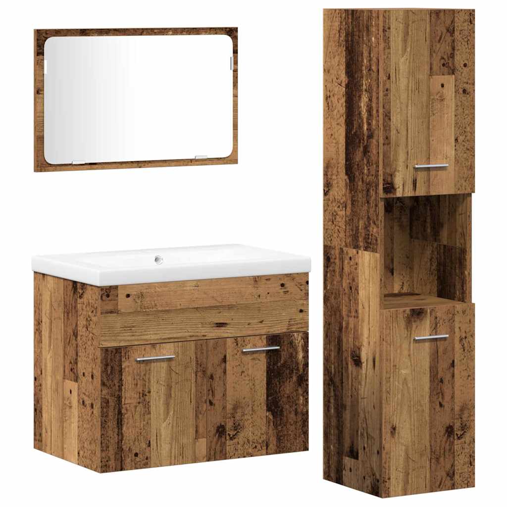 Set namještaja za kupaonicu Zidne 4 pcs Smeđa Konstruirano drvo
