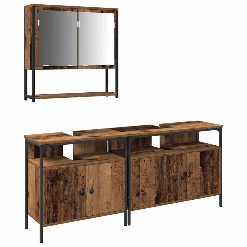 Set namještaja za kupaonicu Zidne 3 pcs Smeđa Konstruirano drvo