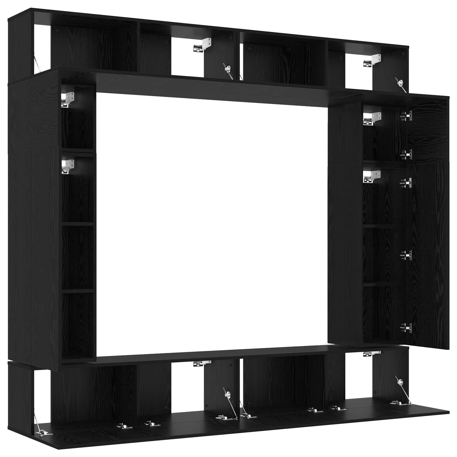Set TV komoda Zidne 8 pcs Crni hrast Konstruirano drvo
