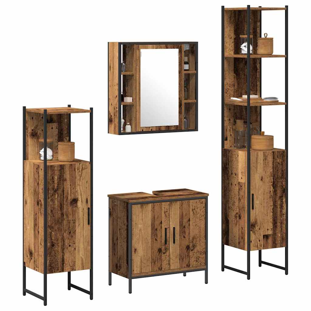 Set namještaja za kupaonicu 4 pcs Smeđa 33 x 33 x 185.5 cm