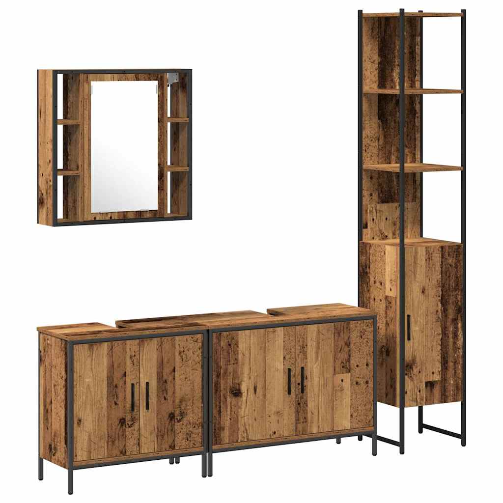 Set namještaja za kupaonicu Zidne 4 pcs Smeđa Konstruirano drvo