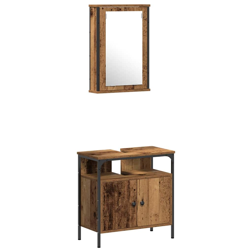 Set namještaja za kupaonicu 4 pcs Staro drvo Konstruirano drvo