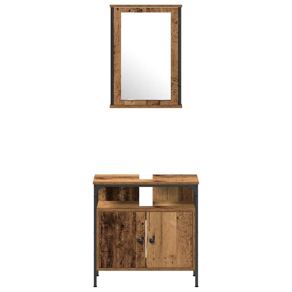 Set namještaja za kupaonicu 4 pcs Staro drvo Konstruirano drvo