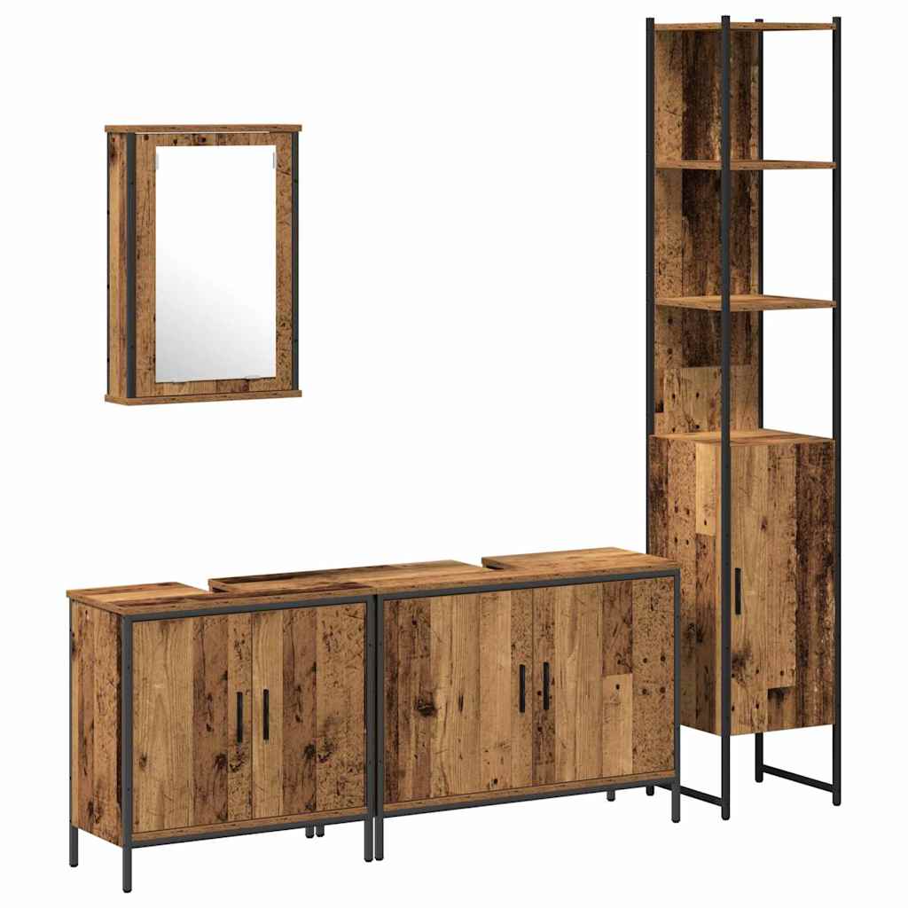 Set namještaja za kupaonicu Zidne 4 pcs Smeđa Konstruirano drvo