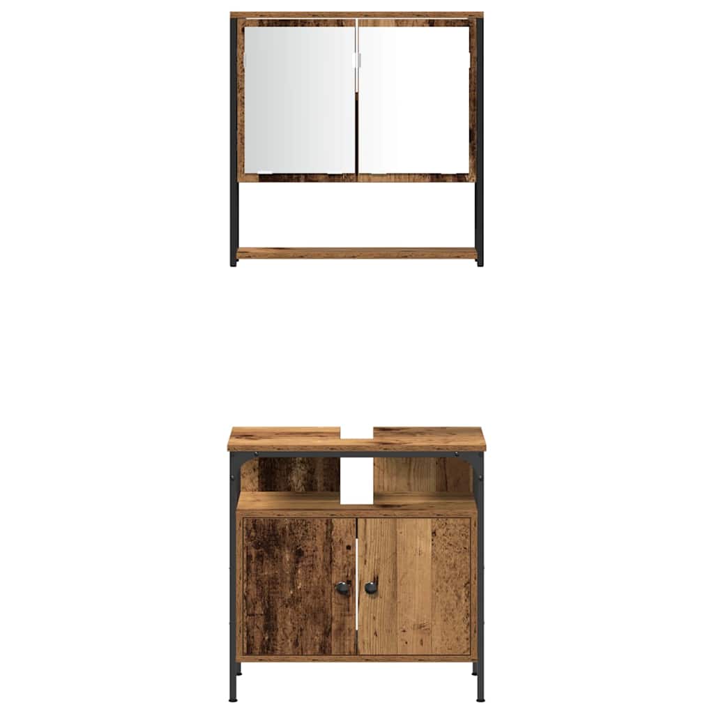 Set namještaja za kupaonicu 4 pcs Staro drvo Konstruirano drvo
