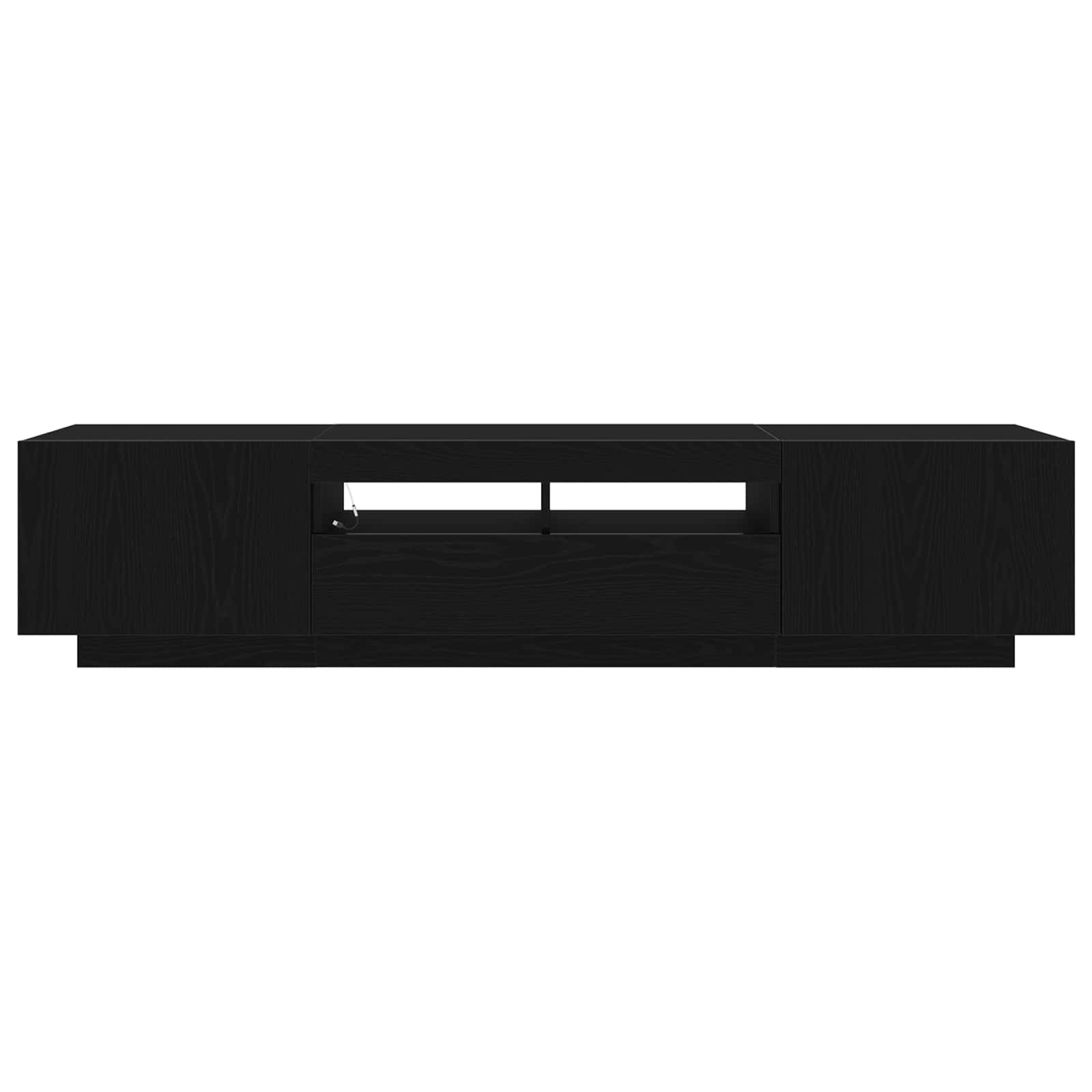 Set TV komoda 2 pcs Crna 180 x 35 x 40 cm Konstruirano drvo