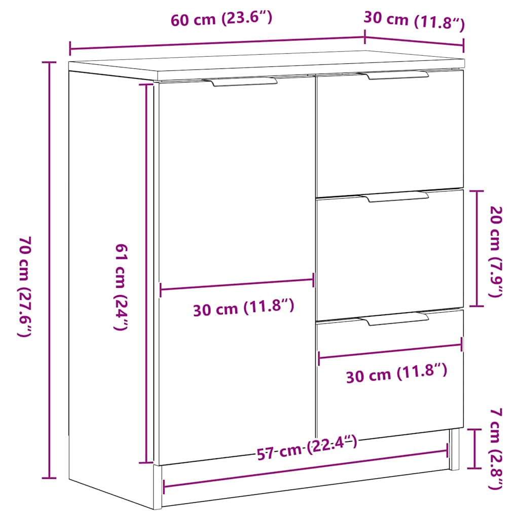Kreveta Crni hrast 120 x 30 x 70 cm Konstruirano drvo