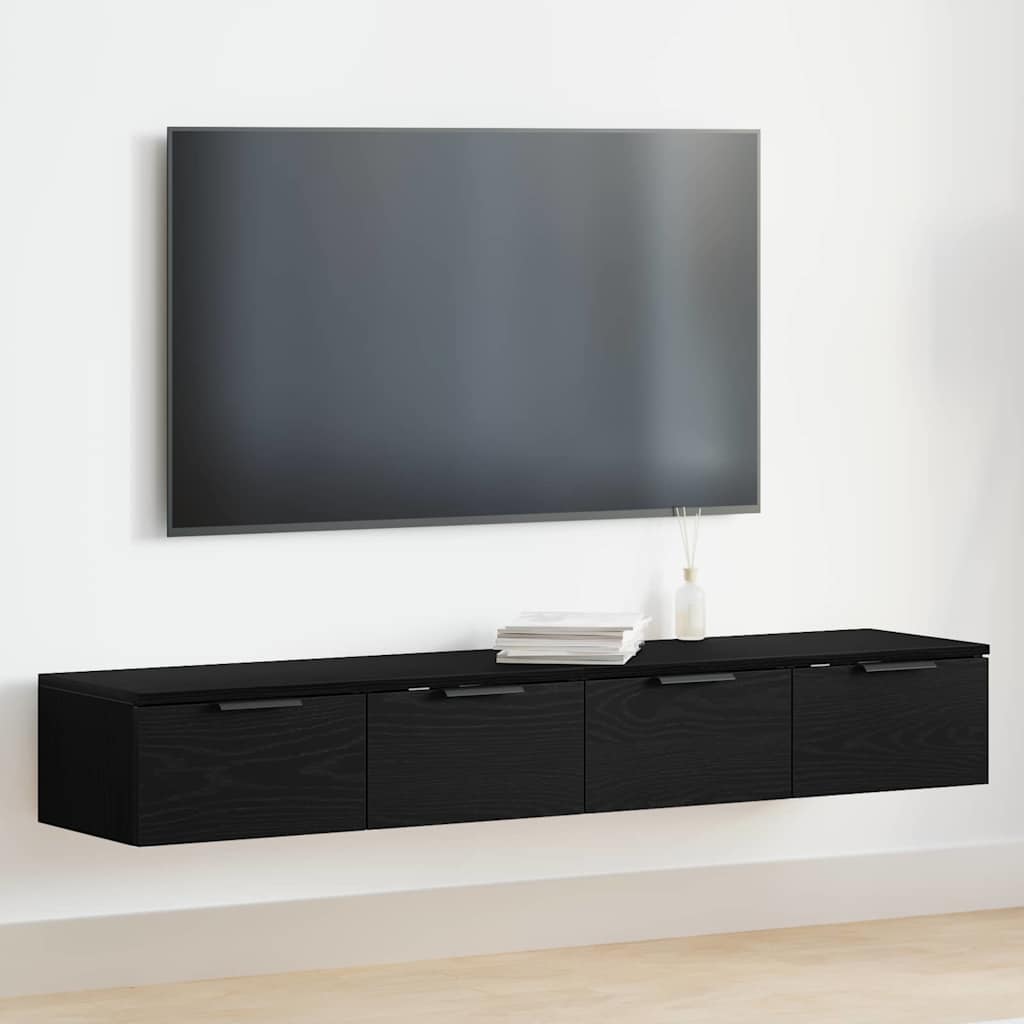 Kabinetski zidni s ladicama 2 pcs Crni hrast 68 x 30 x 20 cm