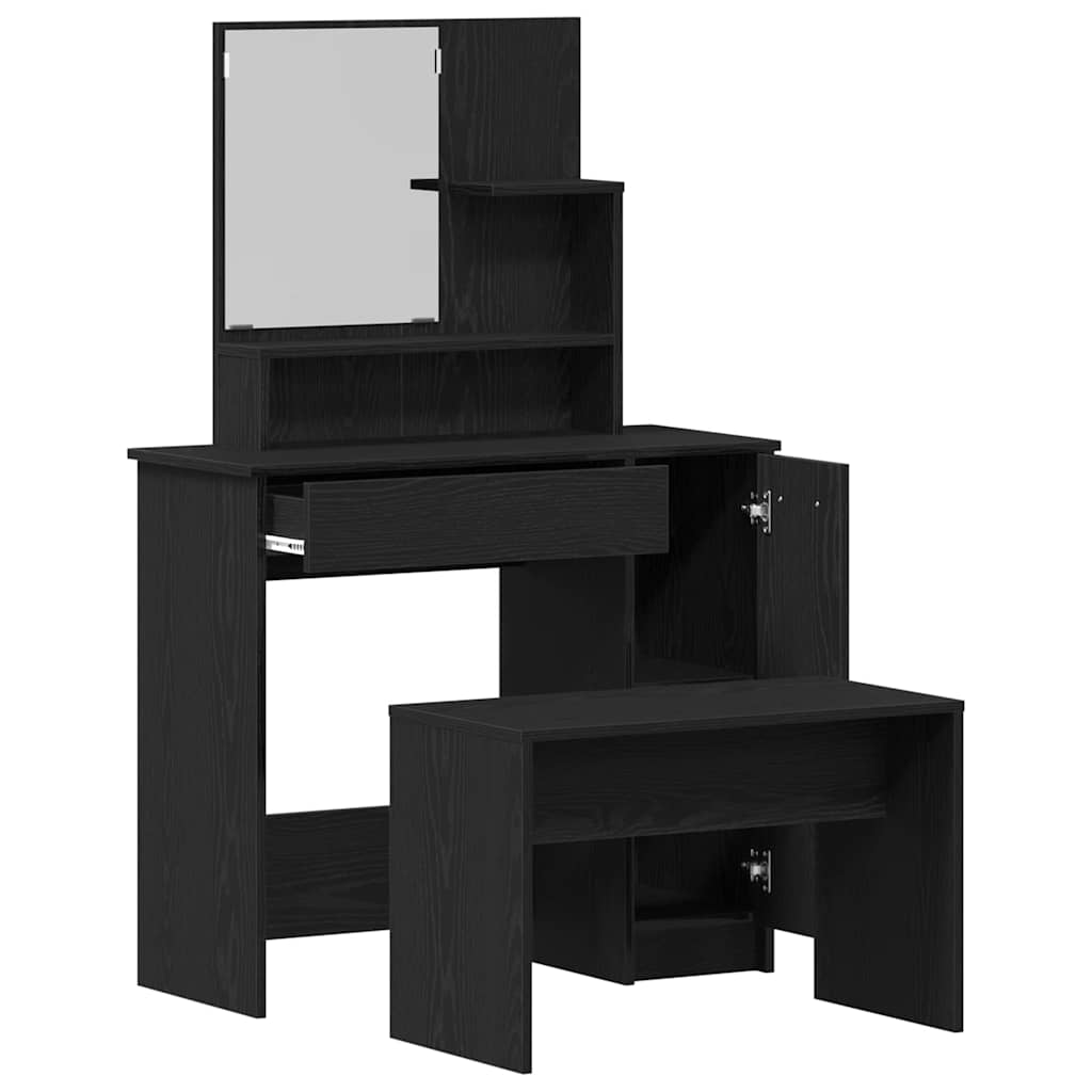 Set toaletnog stolića 2 pcs Crni hrast Konstruirano drvo
