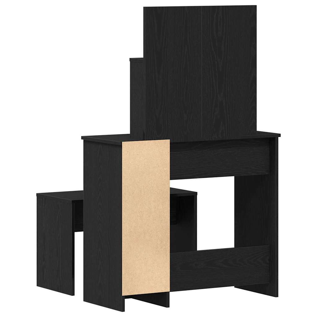 Set toaletnog stolića 2 pcs Crni hrast Konstruirano drvo
