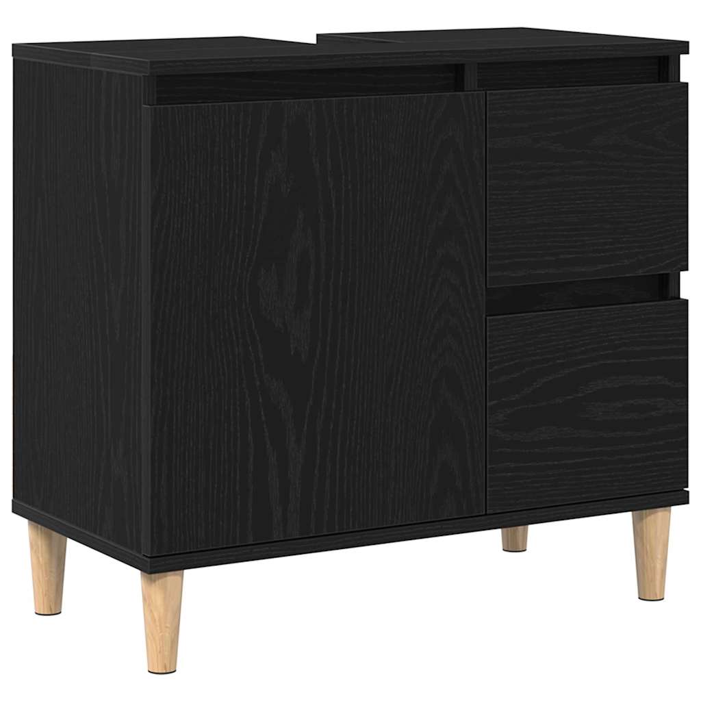 Set namještaja za kupaonicu Zidne s pohranom 3 pcs Crni hrast