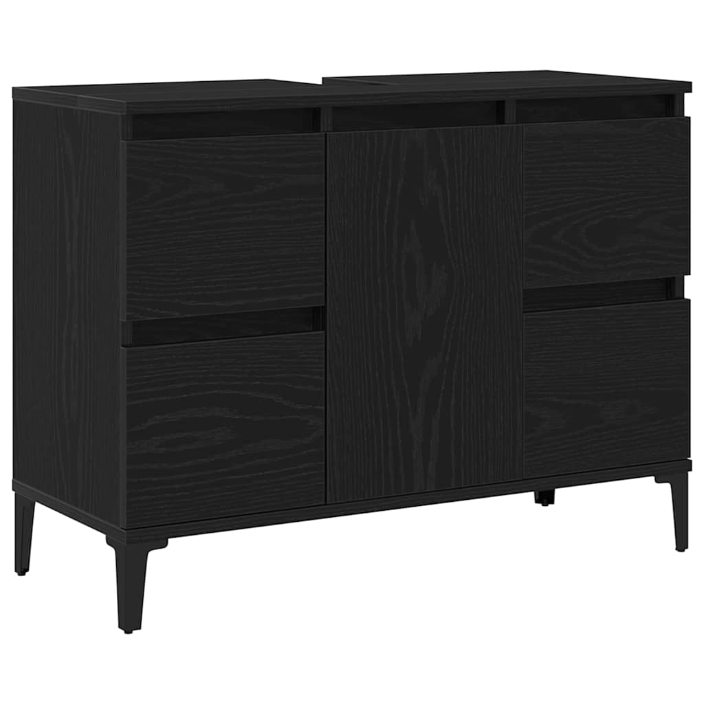 Set namještaja za kupaonicu Zidne s pohranom 3 pcs Crni hrast