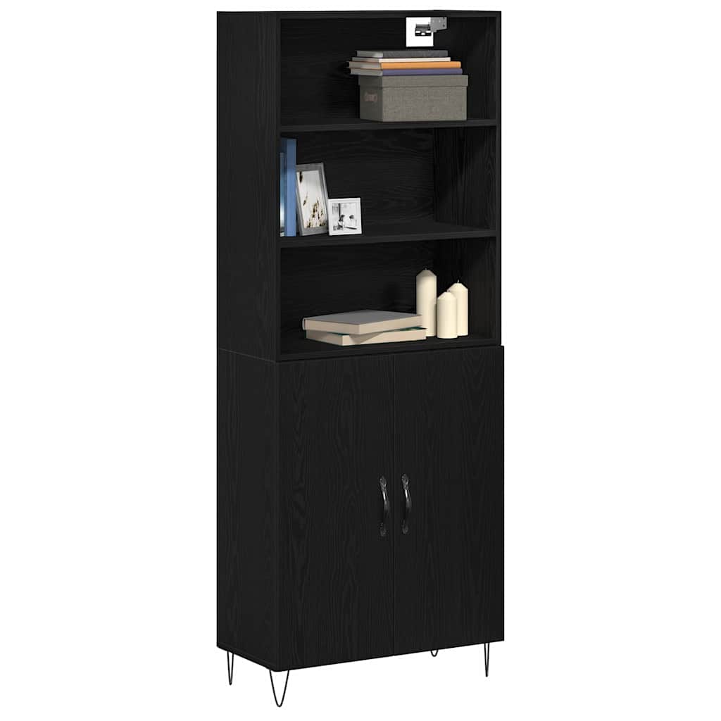 Highboard 2 pcs Crni hrast 69,5 x 34 x 180 cm Konstruirano drvo