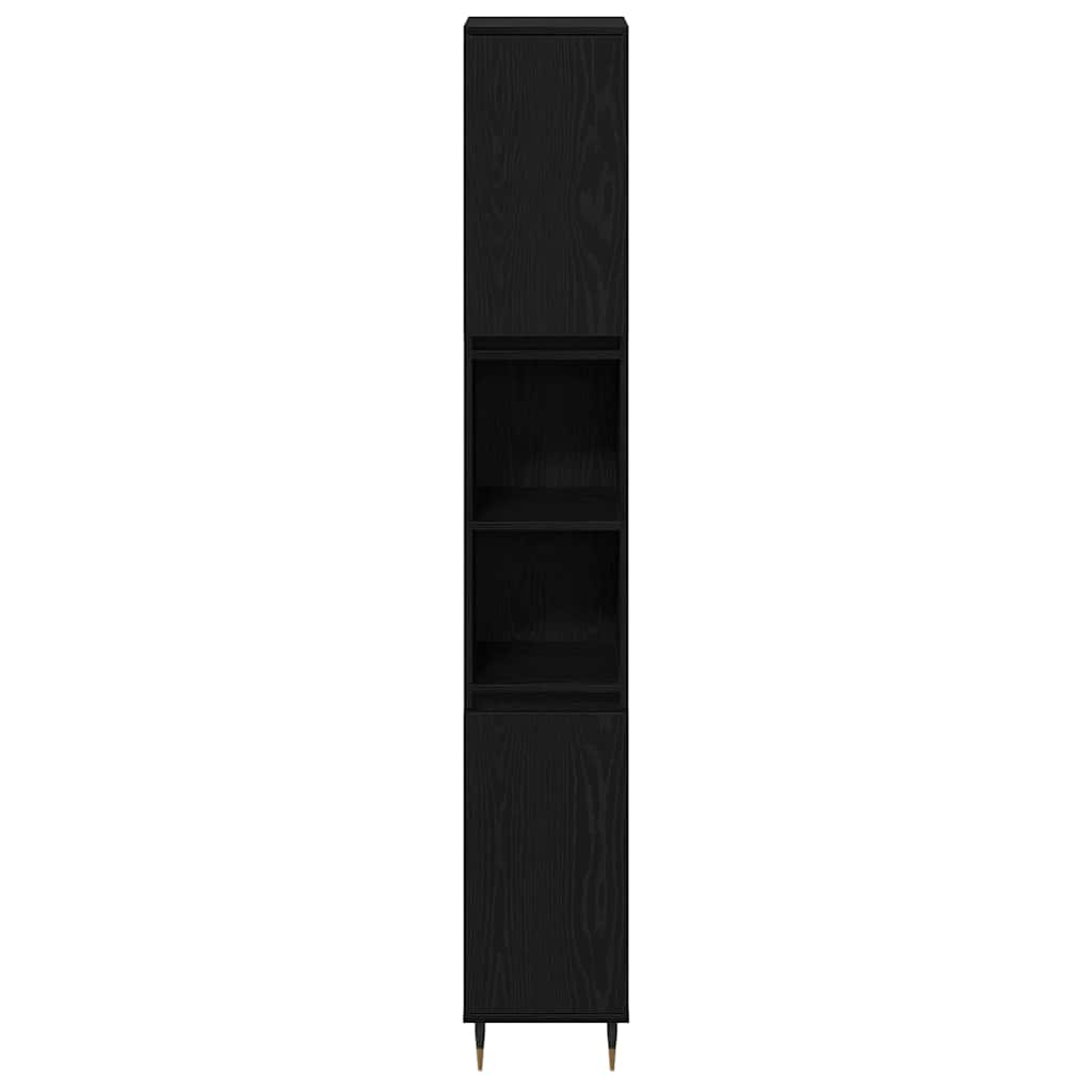 Set namještaja za kupaonicu 3 pcs Crni hrast 30 x 30 x 190 cm