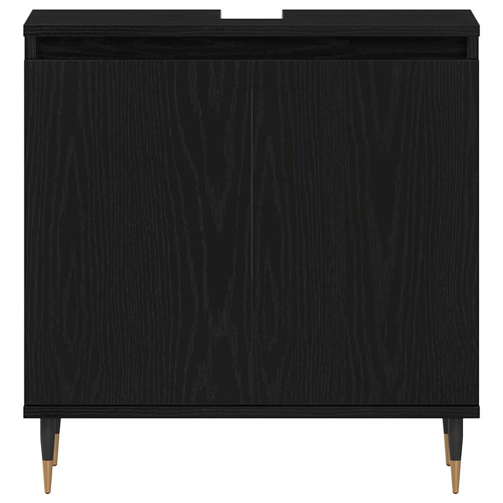 Set namještaja za kupaonicu 3 pcs Crni hrast 30 x 30 x 190 cm