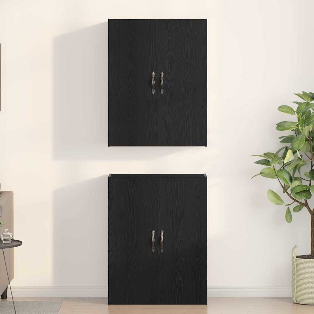 Ormar za montažu na zid 2 pcs Crni hrast 69,5 x 34 x 90 cm