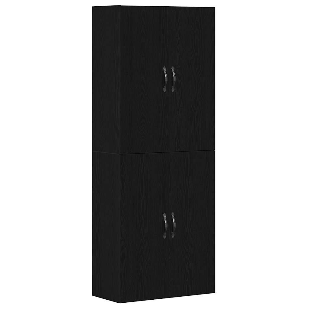 Ormar za montažu na zid 2 pcs Crni hrast 69,5 x 34 x 90 cm