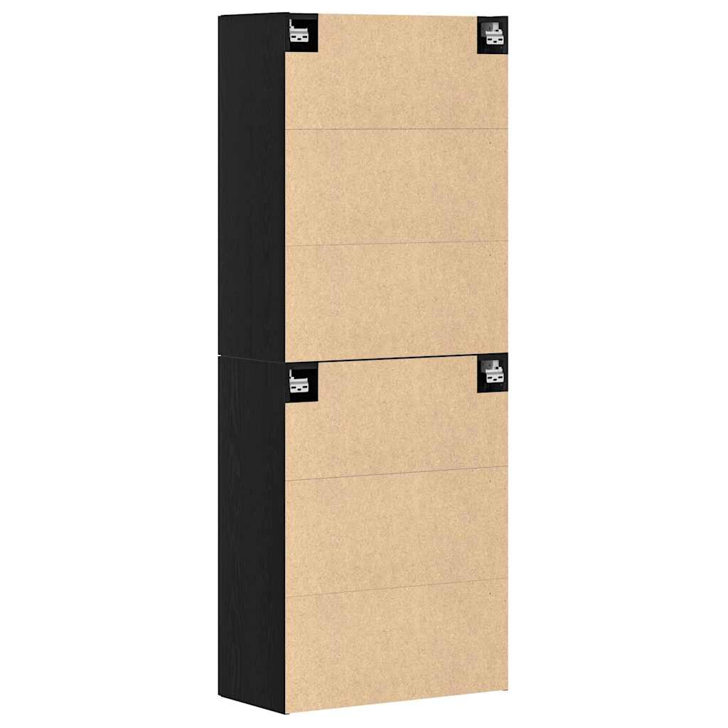 Ormar za montažu na zid 2 pcs Crni hrast 69,5 x 34 x 90 cm