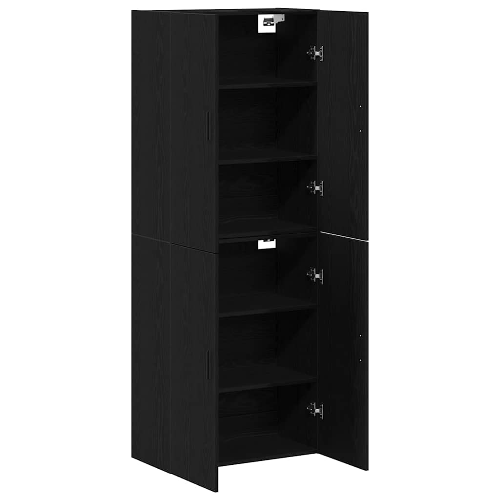 Ormar za montažu na zid 2 pcs Crni hrast 69,5 x 34 x 90 cm