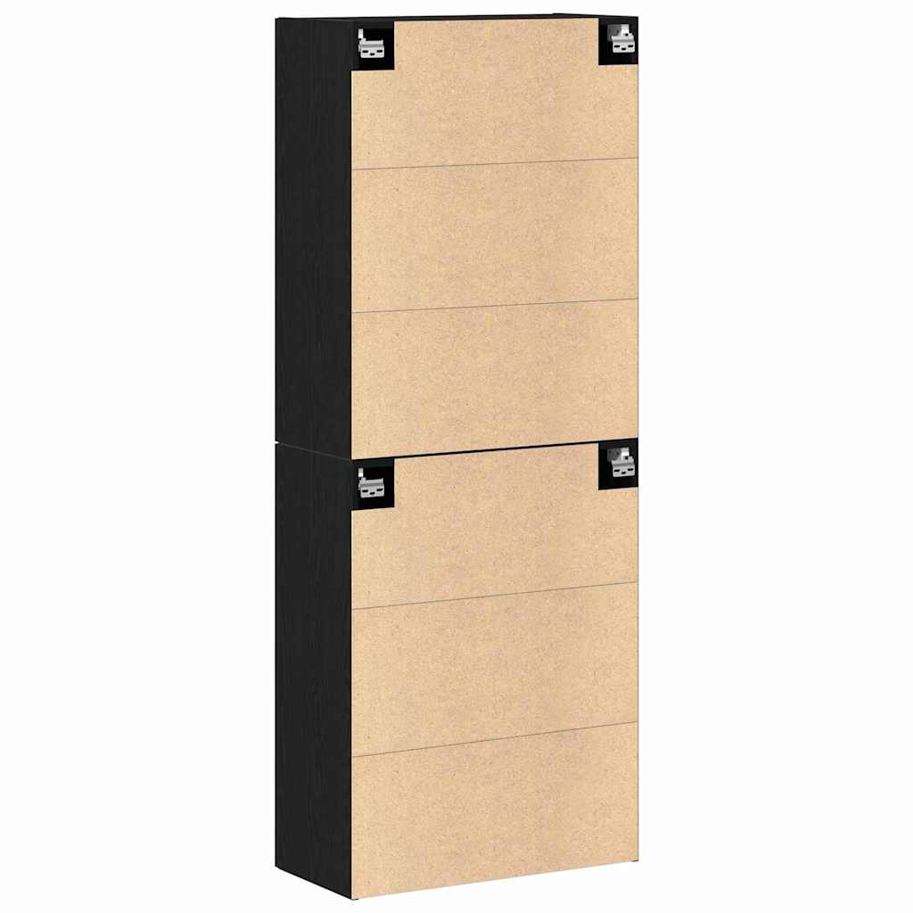 Ormar za montažu na zid 2 pcs Crni hrast 69,5 x 34 x 90 cm