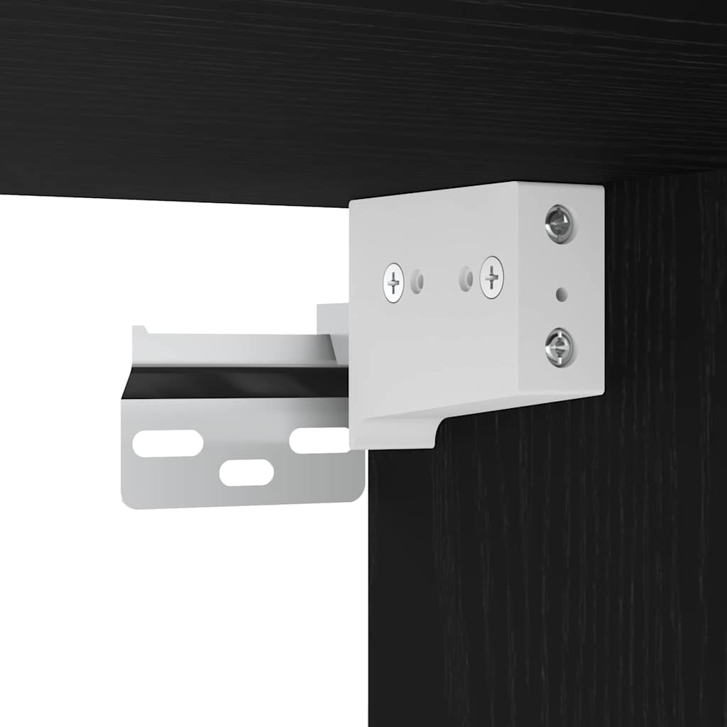 Highboard 2 pcs Crni hrast Inženjersko drvo i staklo