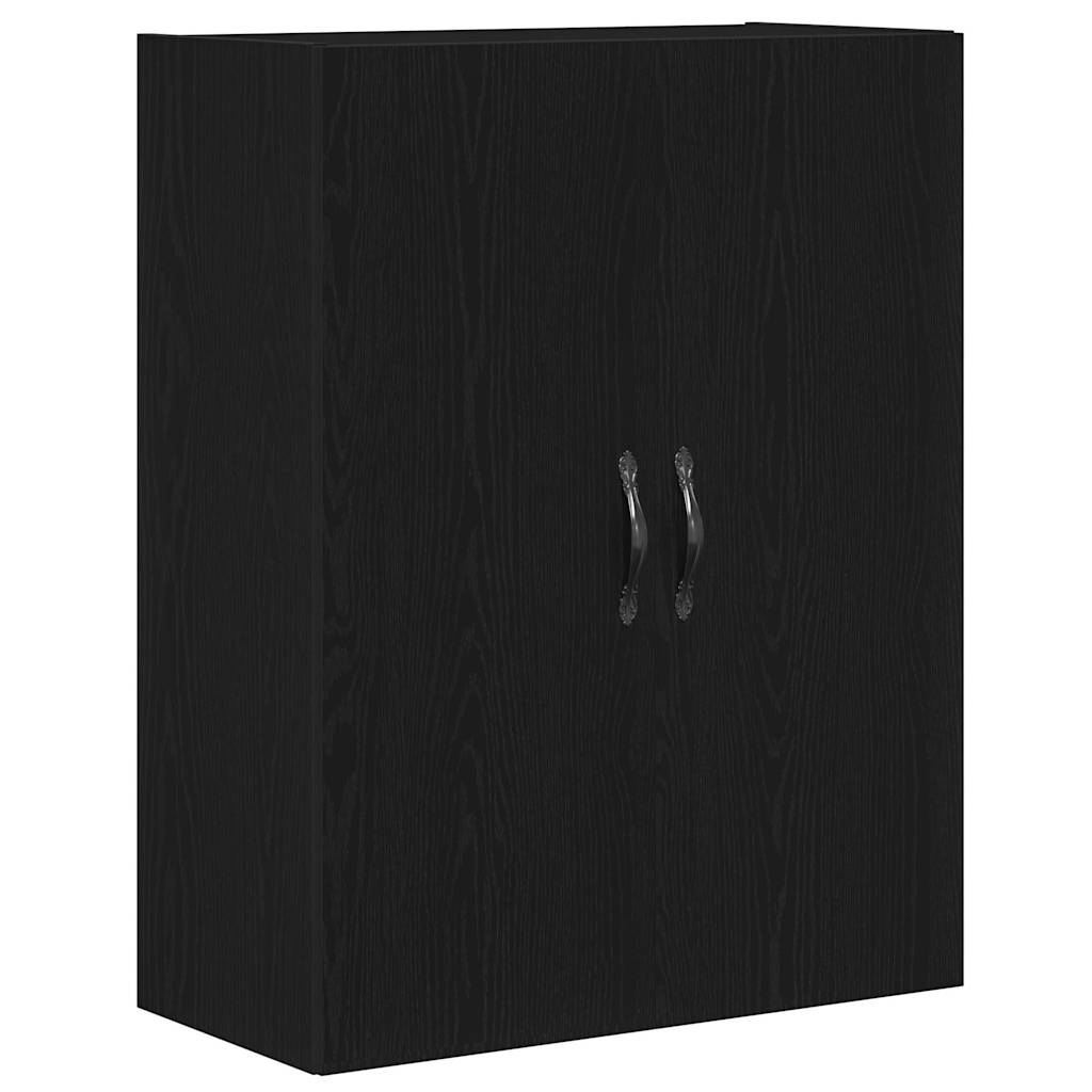 Highboard 2 pcs Crni hrast Inženjersko drvo i staklo
