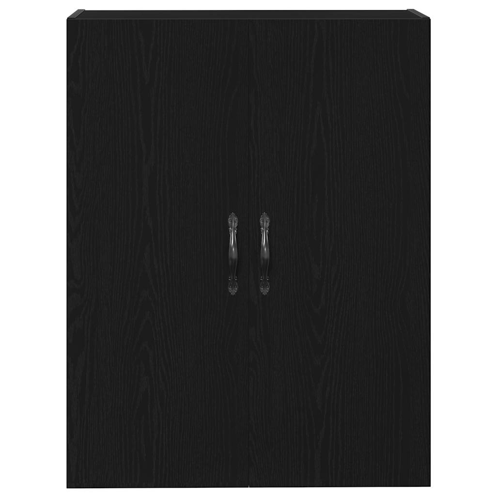 Highboard 2 pcs Crni hrast Inženjersko drvo i staklo