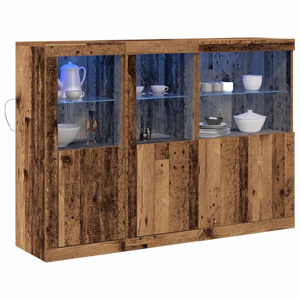 LED komoda Staro drvo 142,5 x 37 x 100 cm Konstruirano drvo