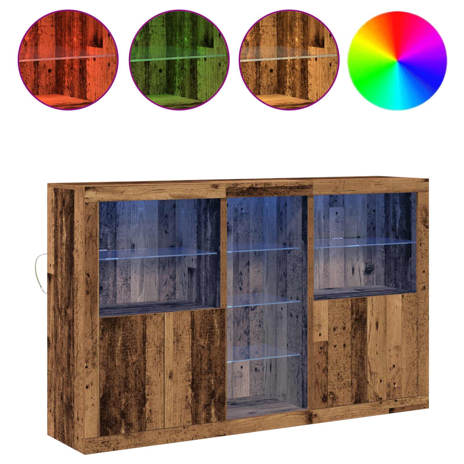 LED komoda Staro drvo 162 x 37 x 100 cm Konstruirano drvo