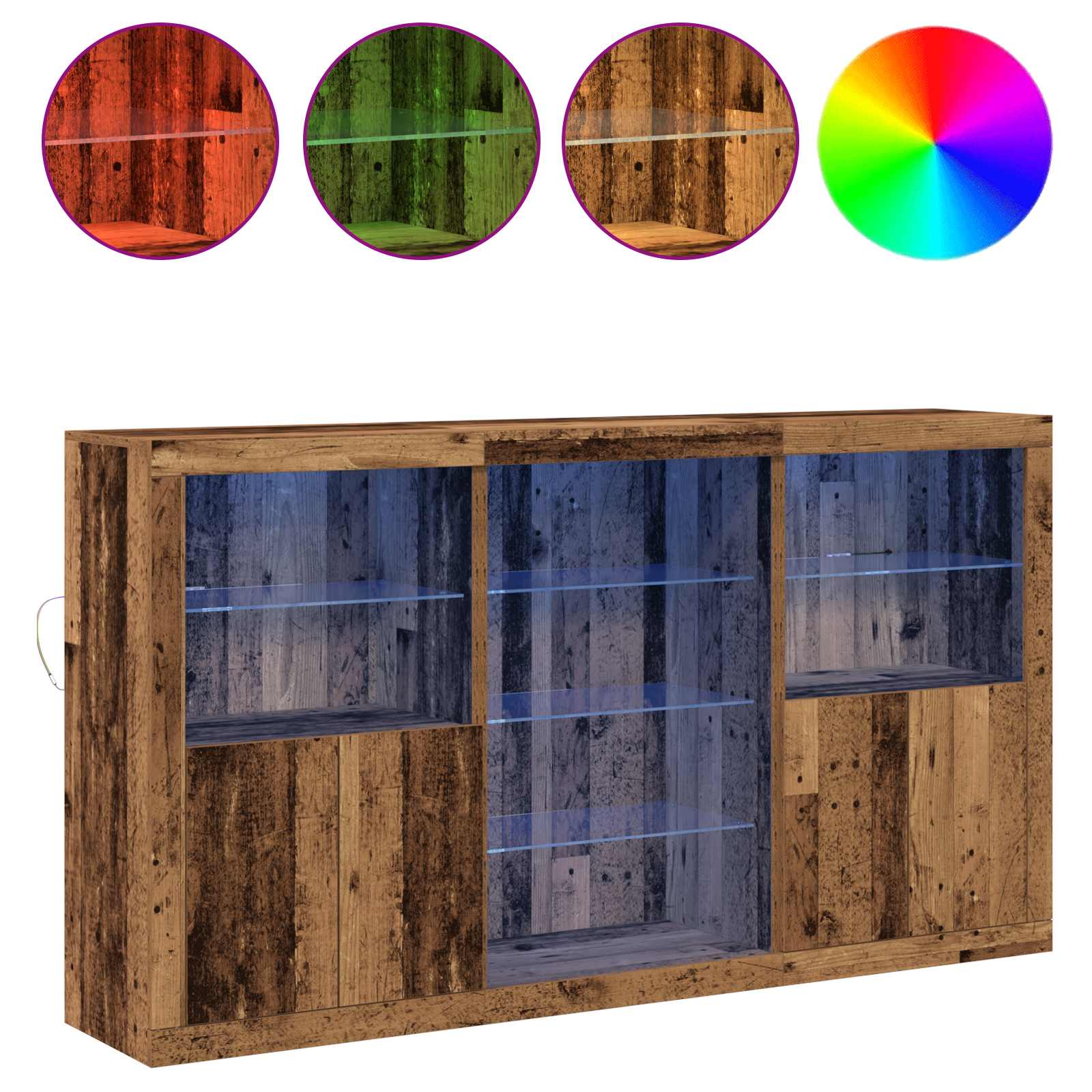 LED komoda Staro drvo 181,5 x 37 x 100 cm Konstruirano drvo