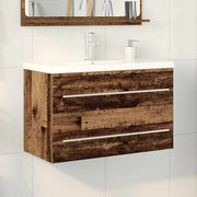 Kupaonski ormarić za sudoper 2 pcs Staro drvo 80 x 38,5 x 48 cm