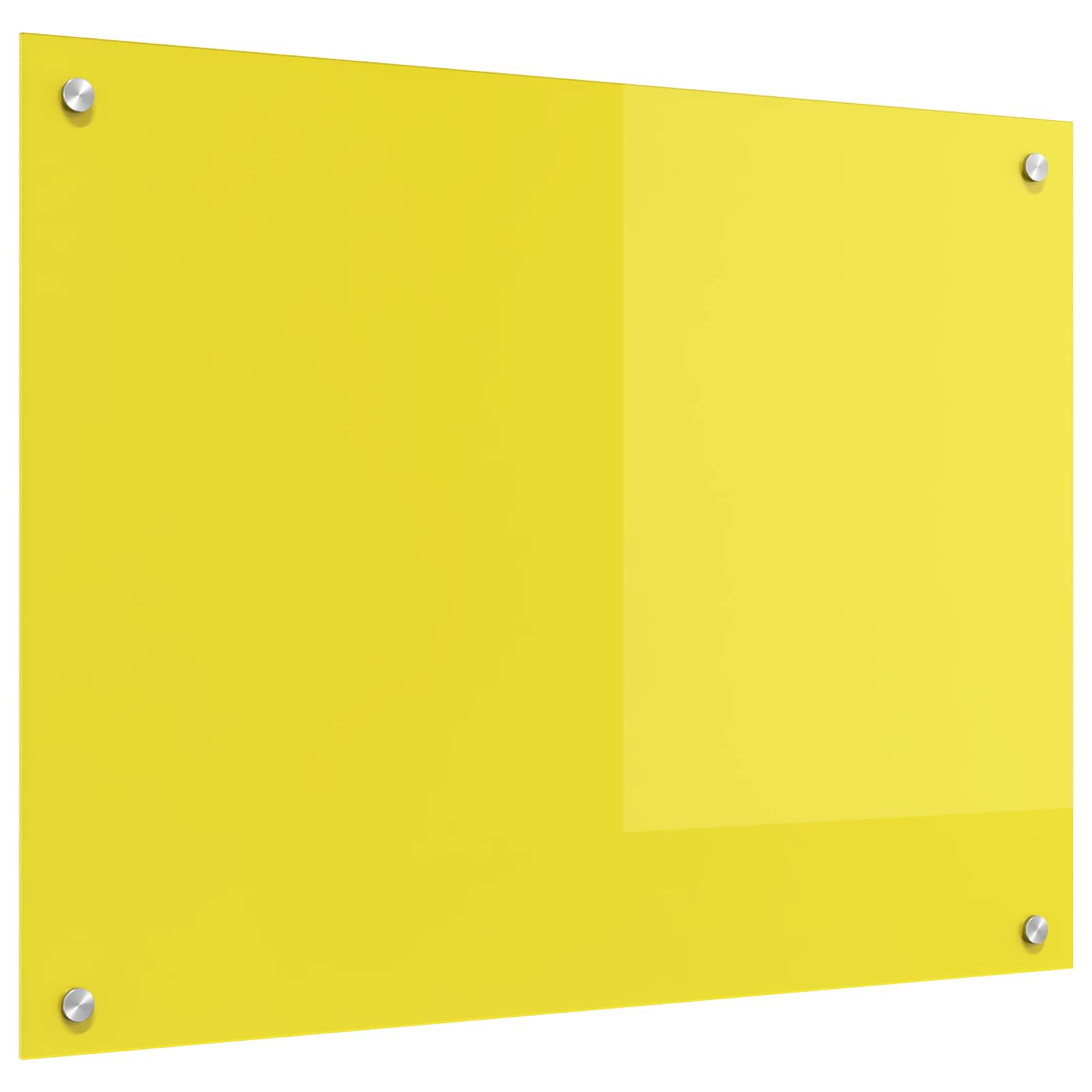 Kuhinjski zid Žuta 80 x 60 cm Staklo otporno na udarce