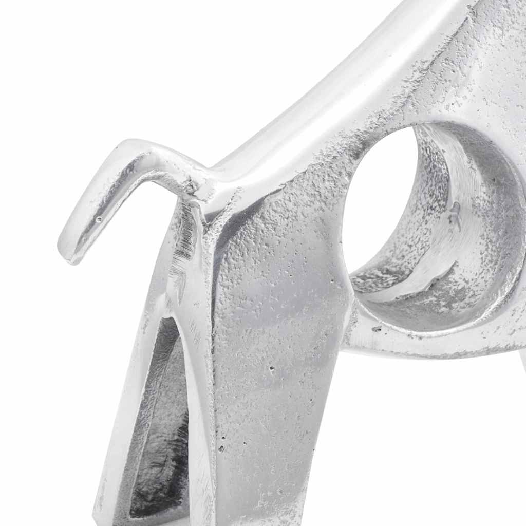 Skulptura bika Srebrno 22 x 9,5 x 34 cm Aluminij