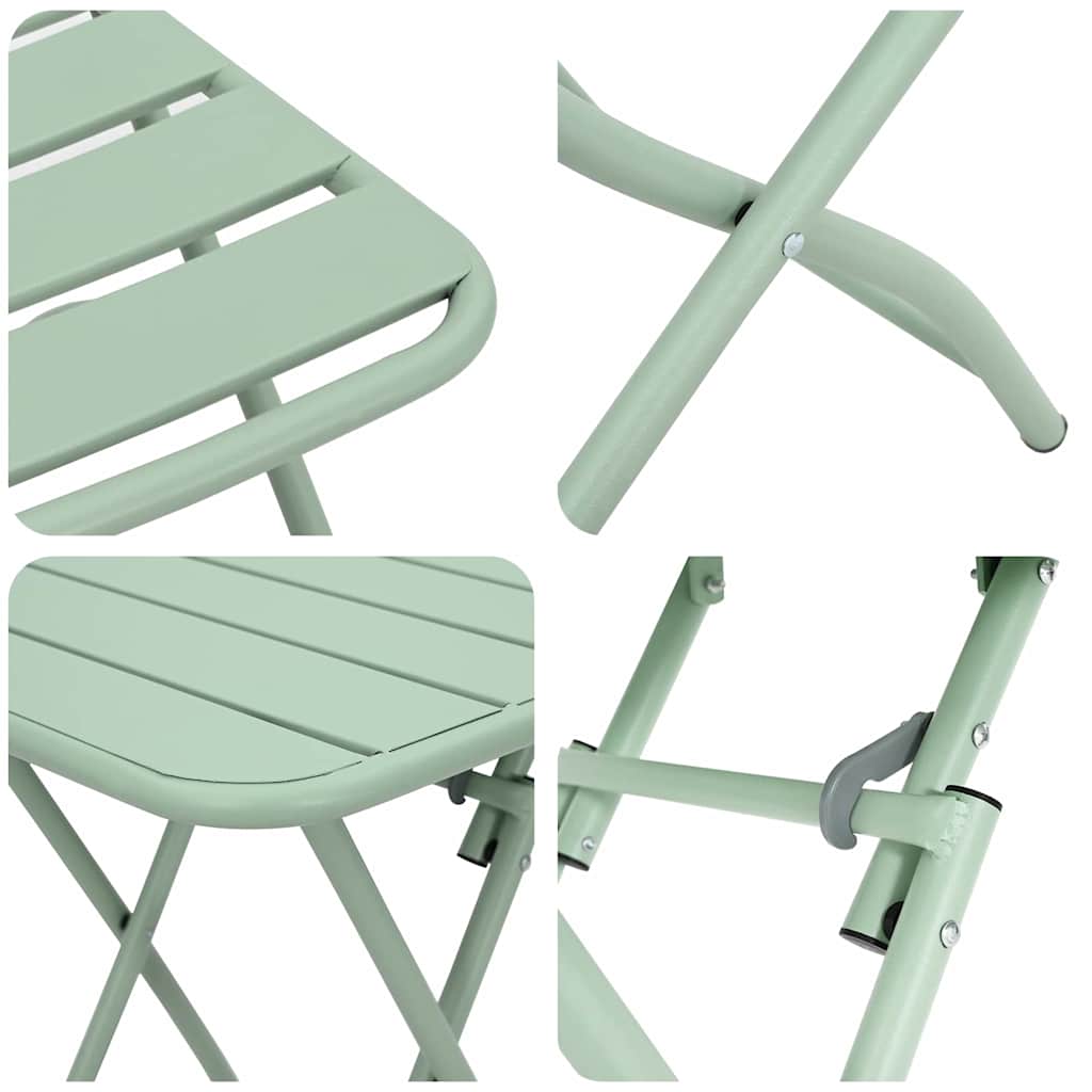 Bistro set 3 pcs Zelena Čelik
