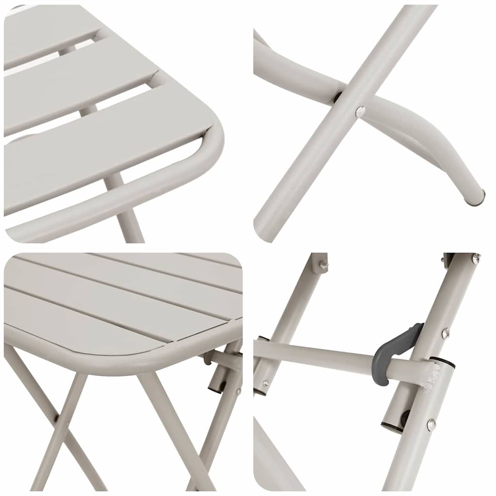 Bistro set 3 pcs Bež Čelik